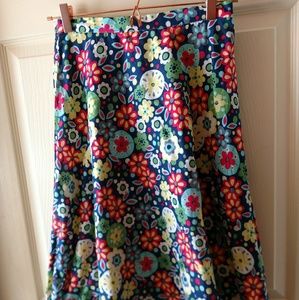 Retro print cotton skirt - vintage - sz S